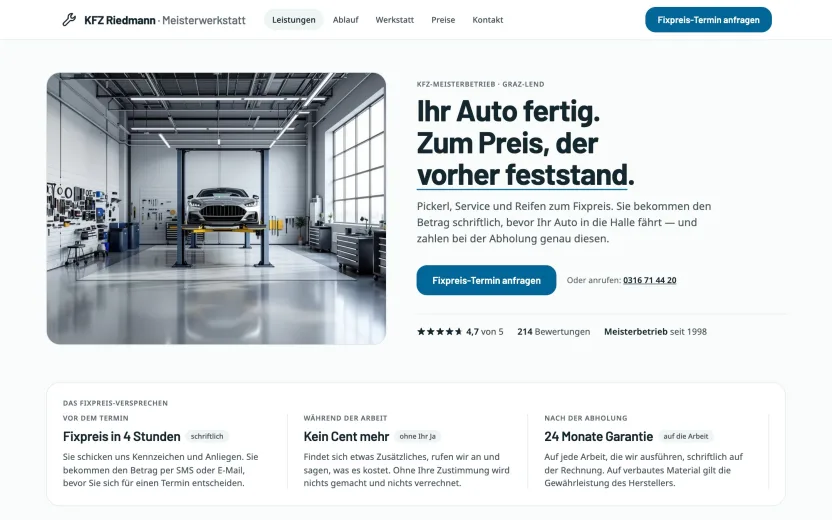KFZ-Werkstatt — Nachher